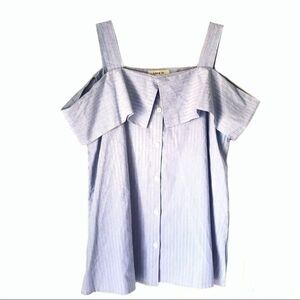 LOVE IN BUTTON DOWN OFF‎ THE SHOULDER TANK TOP
